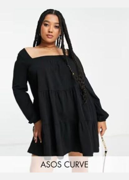 Чорна кежуал сукня Asos однотонна