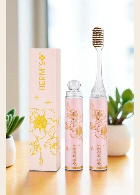 Зубна щітка складана портативна для подорожей у дорогу, подарункова в коробці біла No Brand (339111061)