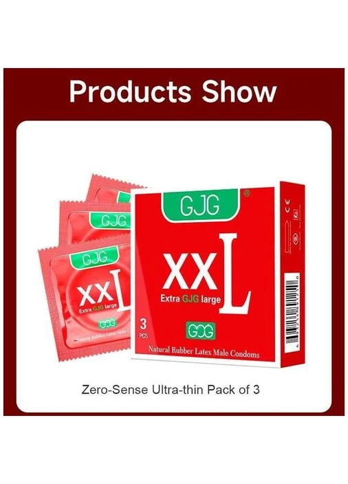 Презервативы классические большие гладкие GJG XXL Extra Large латекс 3 шт No Brand (366571928)