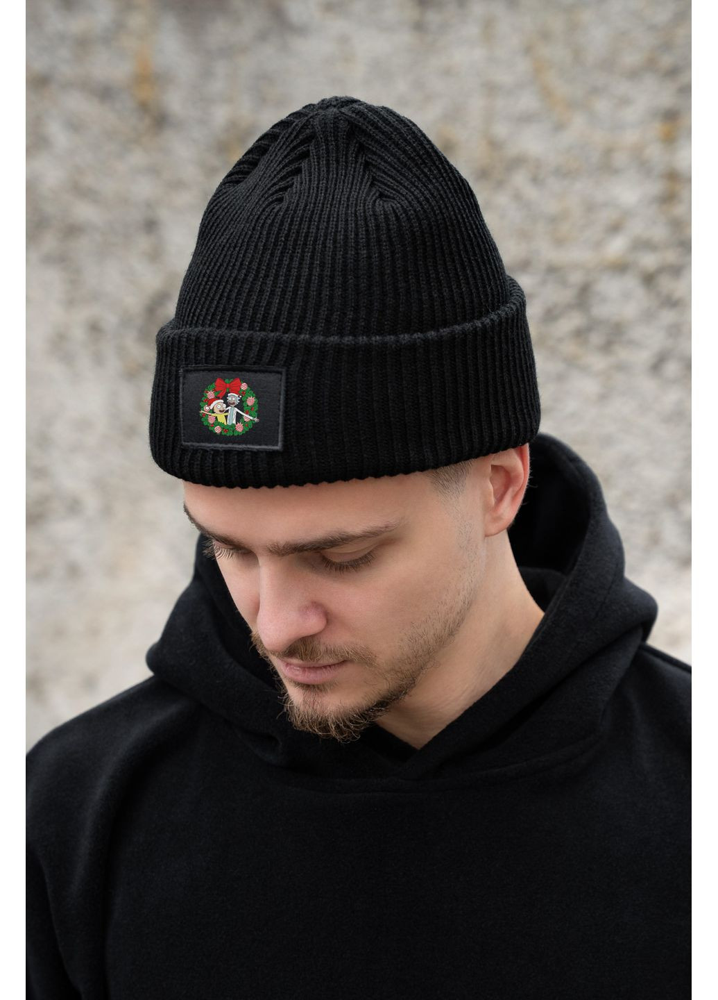 Мужская Теплая Удлиненная Трикотажная Шапка Бини Докер С Принтом Vinok Rick Dominic Without (366017872)