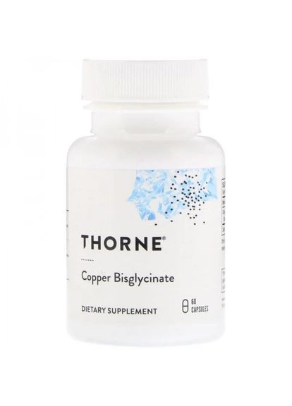 Мідь (Copper Bisglycinate),, 60 капсул (THR00341) Thorne Research (266038976)