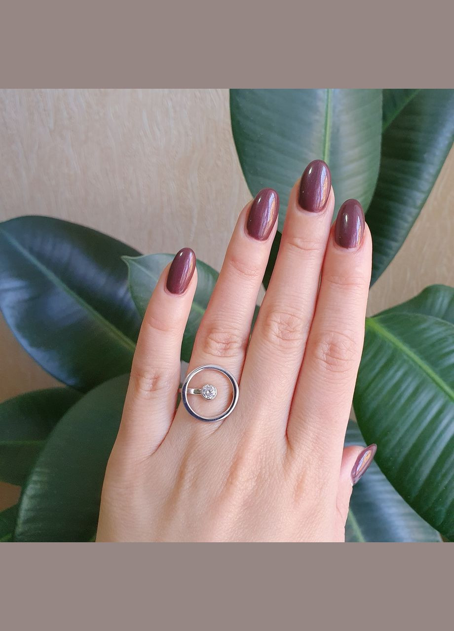 Серебряное кольцо с одним камнем Солнечная Система Каштан (342335192)