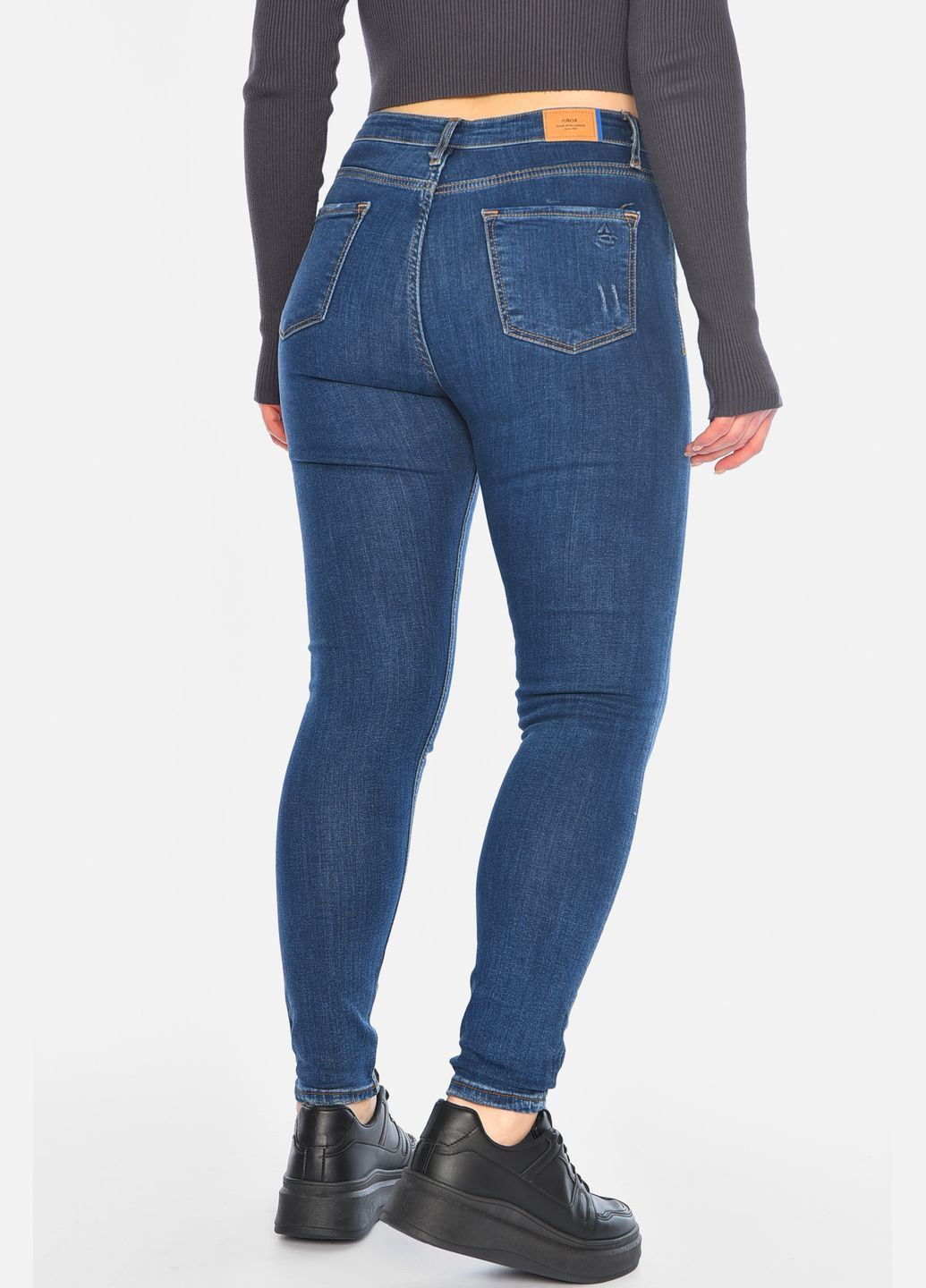 Джинси жіночі скінні темно-синього кольору Let's Shop - (315773867)