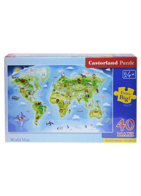 Пазлы Макси "Карта мира", 40 элементов Castorland (361419600)