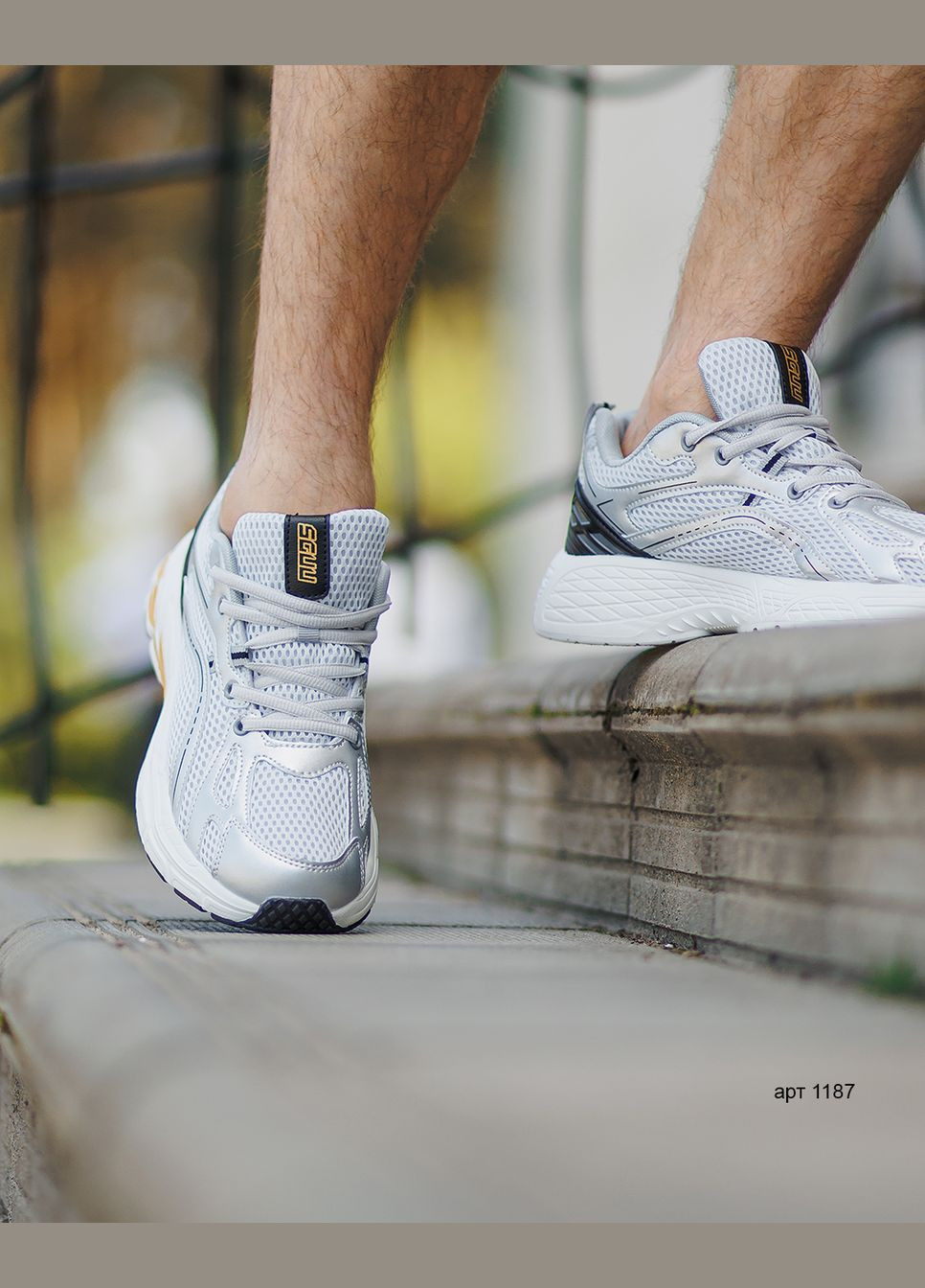Серебряные летние кроссовки мужские Sayota Gel