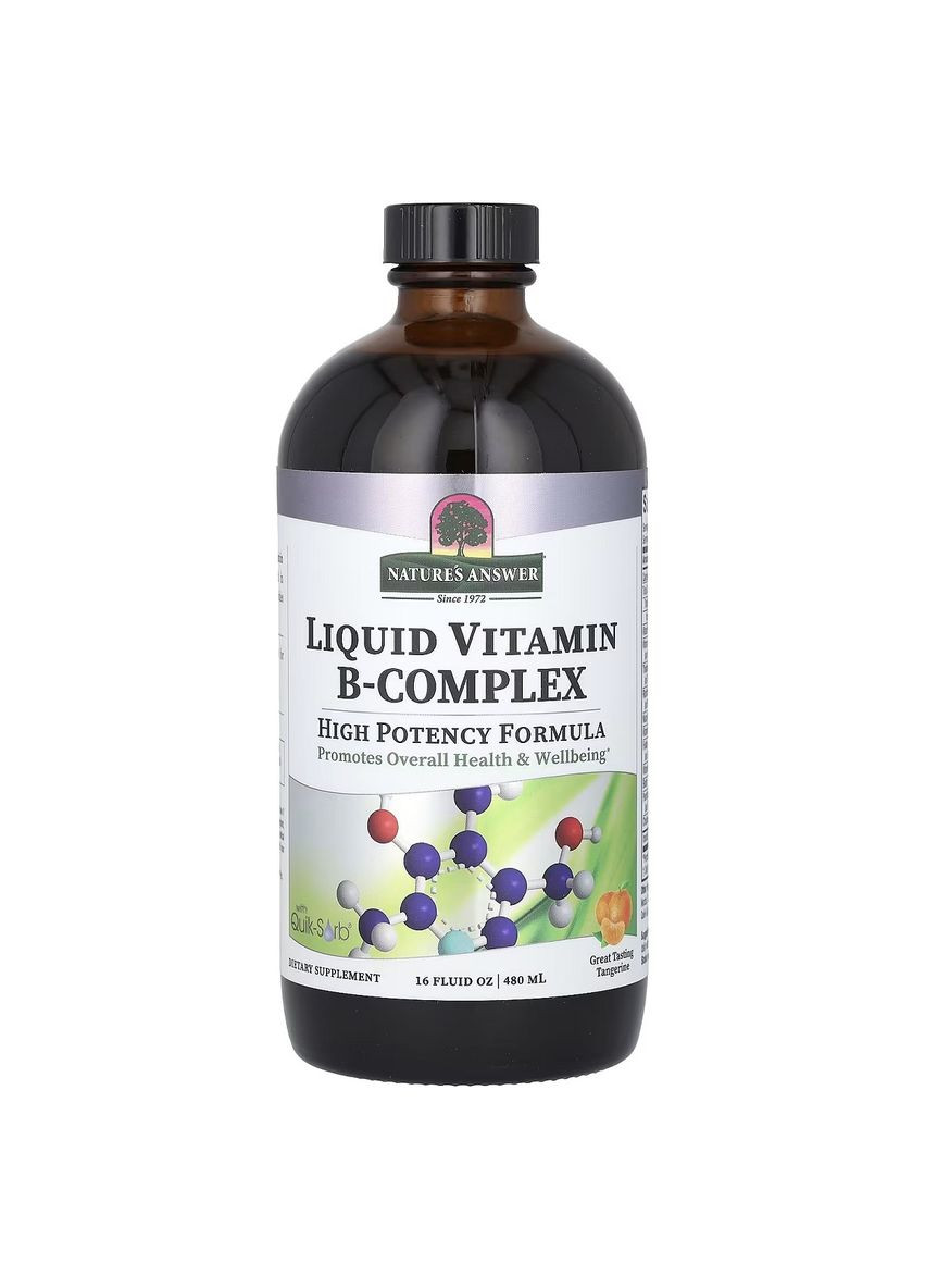 Рідкий комплекс вітамінів групи B, смак мандарину, Liquid Vitamin B-Complex,, 480 мл Nature's Answer (316701222)