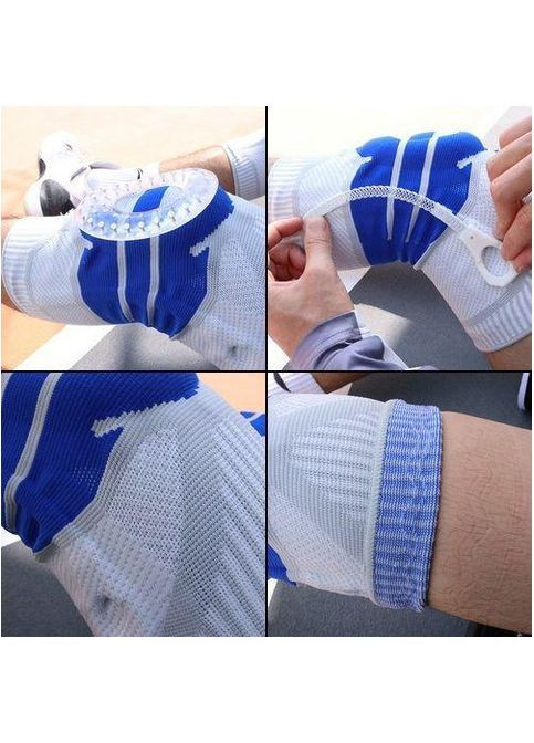 Бандаж на коленный сустав . XXL/44-46см. Полужесткий. Ребра жесткости. Кольцо-Фиксатор. Бело-Синий. Bd AB058 (307288158)