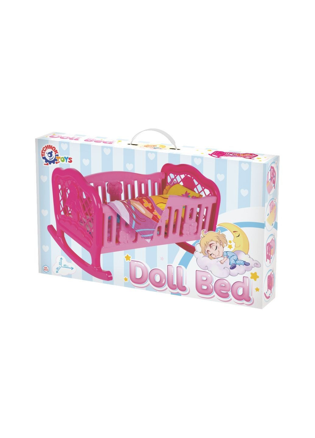 Детская игрушечная колыбель для кукол с набором постели Розовая (41560453427) ТехноК (371191526)