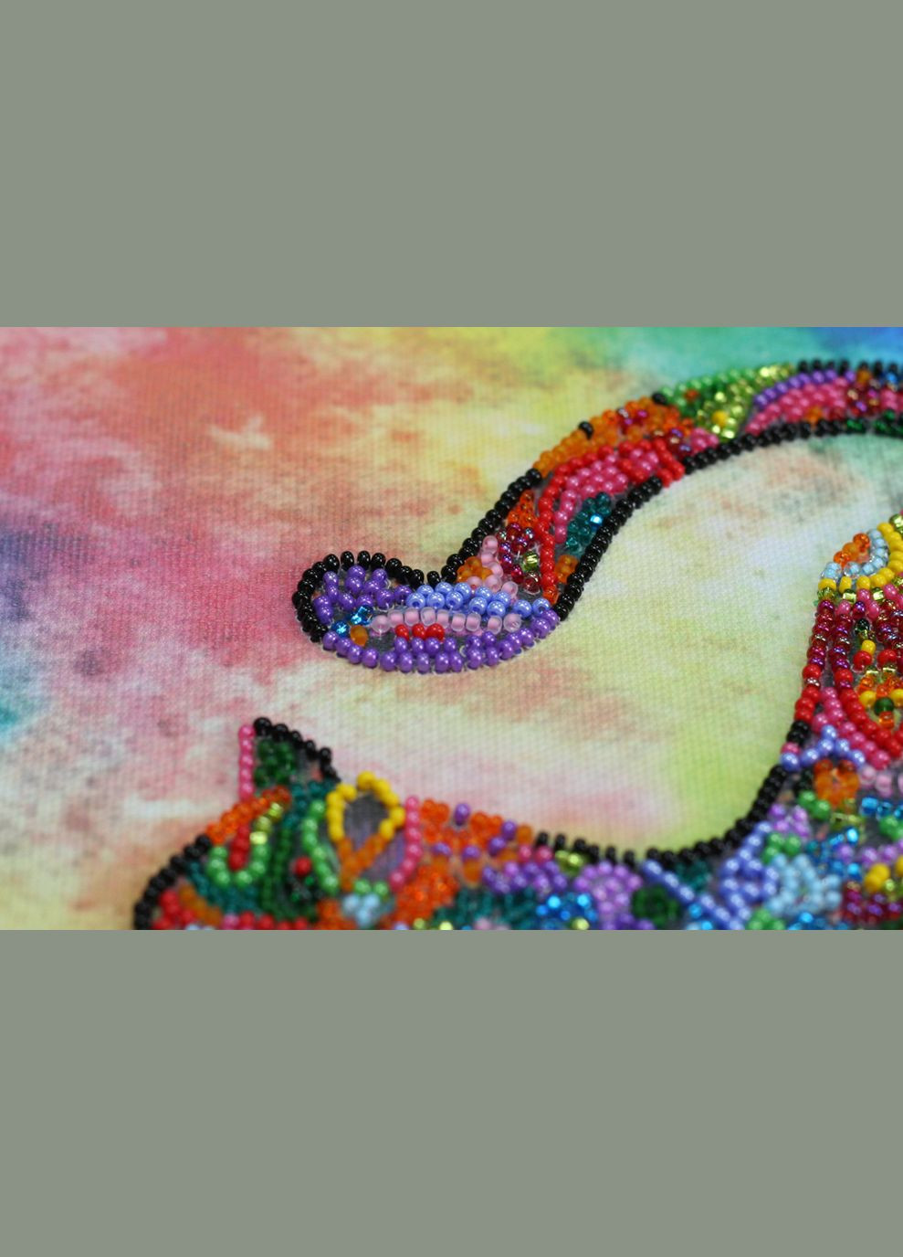 Набор-меди для вышивки бисером на натуральном художественном холсте "Играющий котенок" Abris Art (299471868)