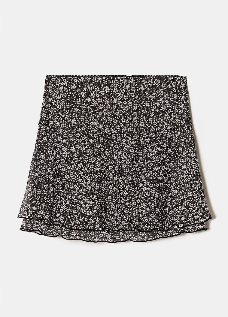 Черно-белая цветочной расцветки юбка Tally Weijl