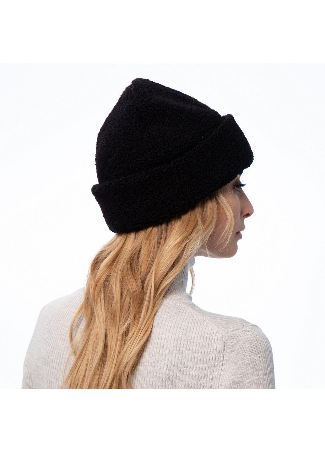 Шапка кубанка жіноча штучне хутро каракуль чорна CASSIE LuckyLOOK 255-067 (322792951)