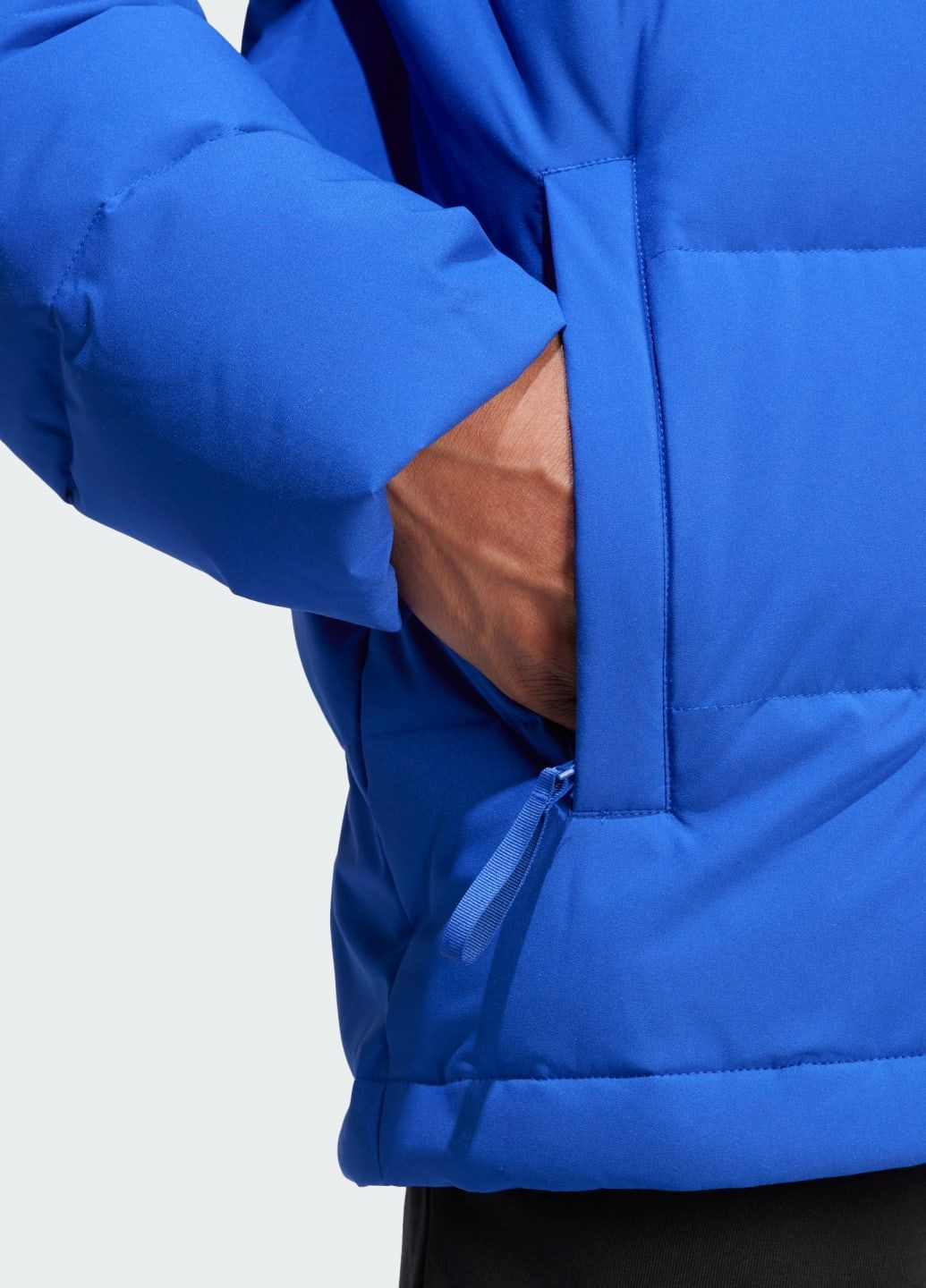 Синяя демисезонная куртка с капюшоном helionic adidas