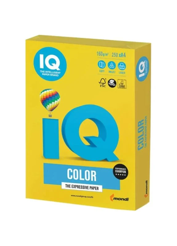 Бумага IQ color А4 intensive, 80g 500листов, Canary yellow (CY39/A4/80/IQ) Mondi (399578380)