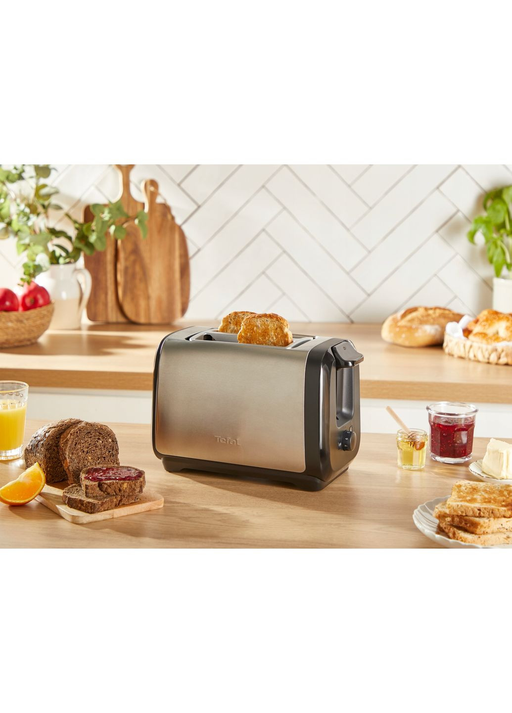 Тостер Subito 1100Вт, размораживание, щипцы, нерж. сталь, черный Tefal (362668776)