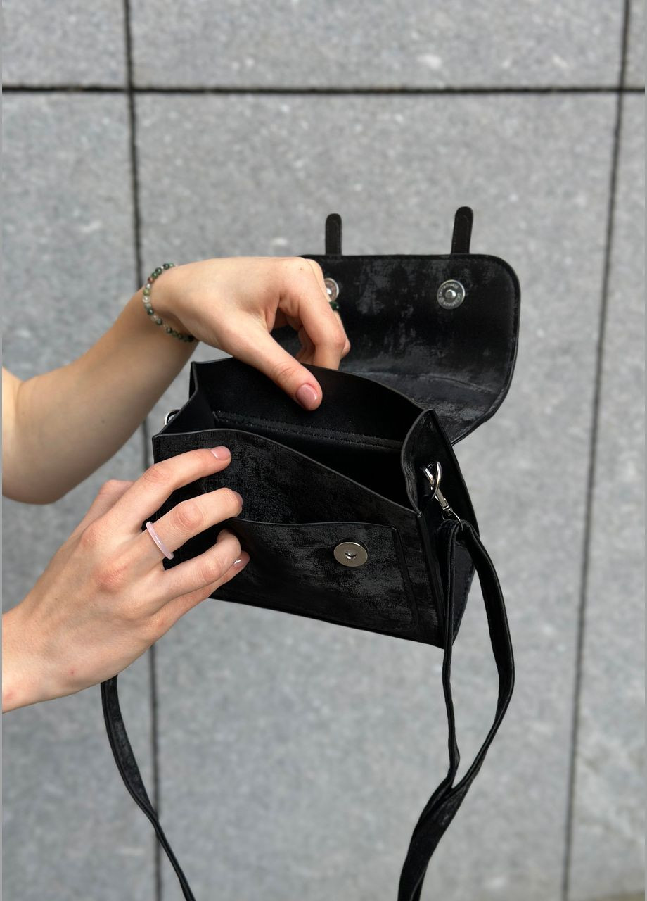 Жіноча чорна сумка 9648 крос-боді No Brand (303323039)