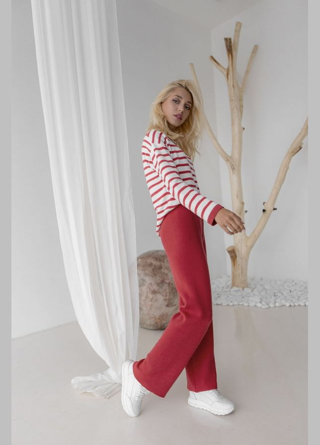 Брюки прямого кроя из хлопковой пряжи (2082) Triko Bakh (334710708)