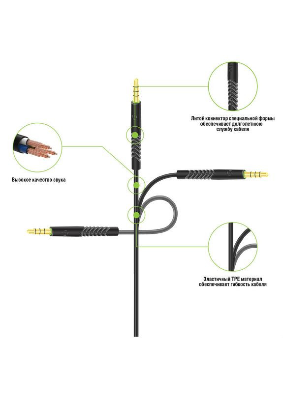 Кабель CBFLEXA1 AUX 1,2 м Black (1283126487538) Intaleo (307576628)