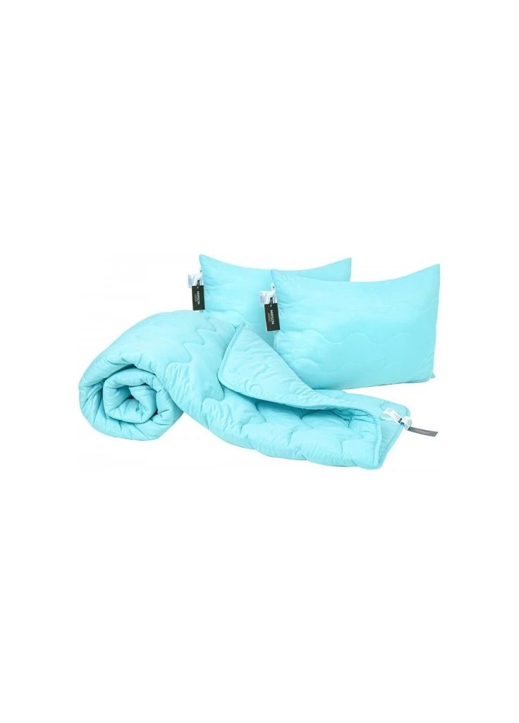 Ковдра Набір вовняний №1679 Eco Light Blue Ковдра 220х240 + подушки (ek43476) Mirson Набор шерстяной 1679 Eco Light Blue Одеяло 220х240 (392406286)