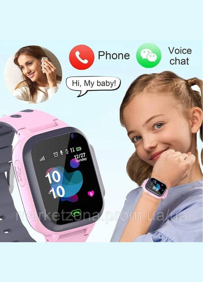 Дитячий смарт годинник Z1 з сім картою відстеженням українською мовою для дівчинки рожевий Smart Baby Watch (334314615)