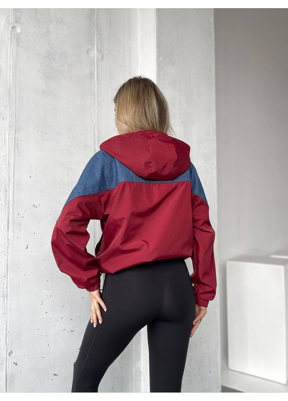 Бордовая демисезонная куртка-ветровка женская Style Point