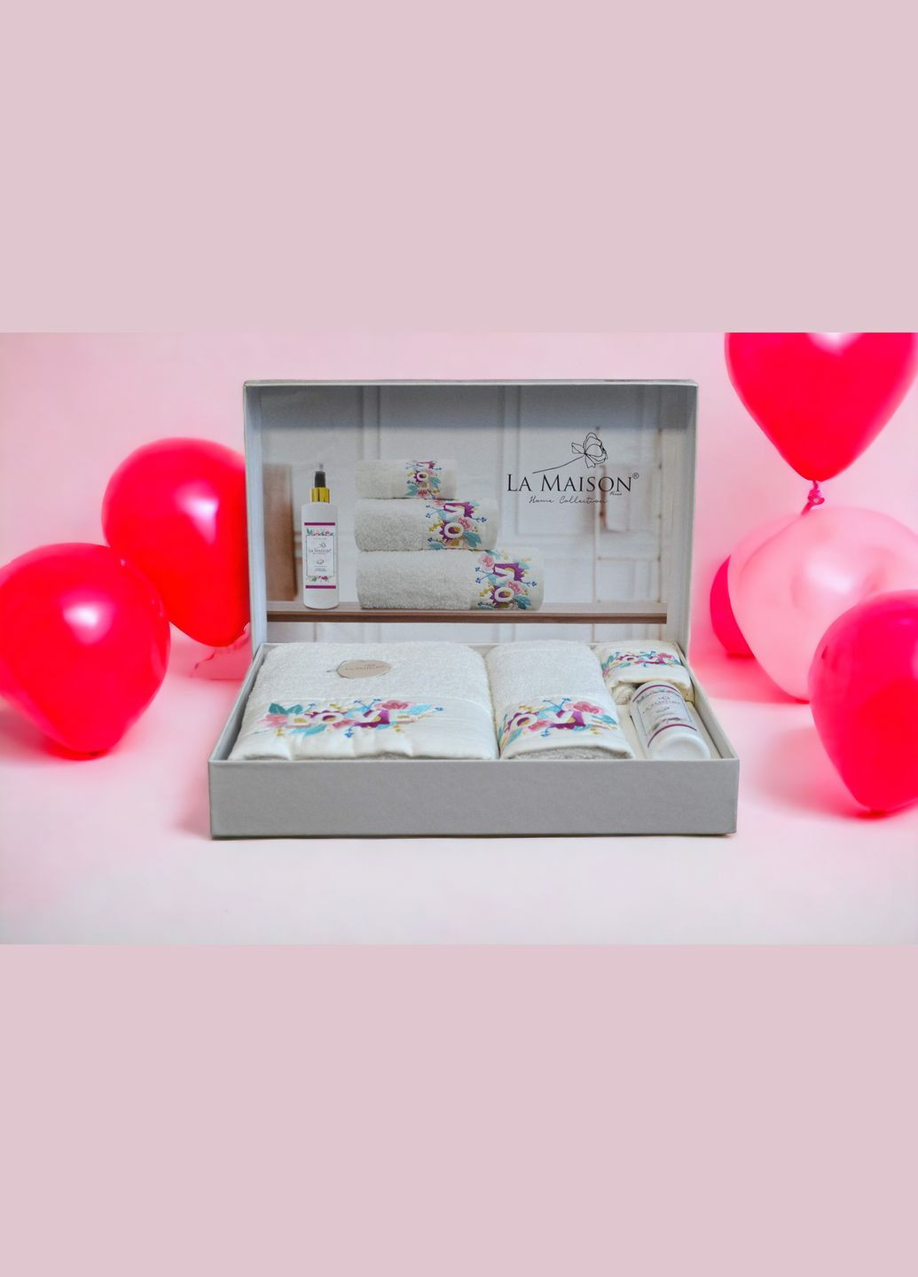 Подарунковий набір рушників La, 3 шт. з ароматом Mina Maison білий