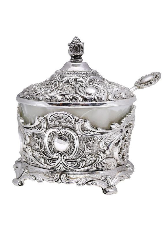 Сахарница с ложкой, h11 см, d-8,9 см (466-1275) No Brand (301914312)