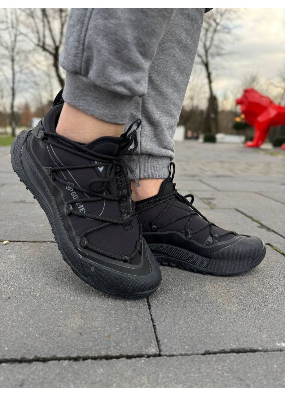 Черные демисезонные кроссовки мужские nike acg mountain fly low black gore-tex termo найк асж маунс флай No Brand