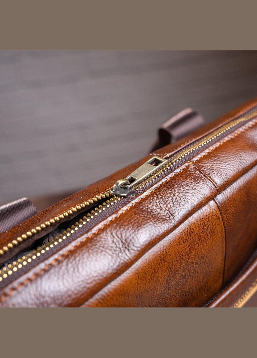 Сумка для ноутбука та документів шкіряна чоловіча коричнева розмір 27х40х7 см 14837 Vintage (362417866)