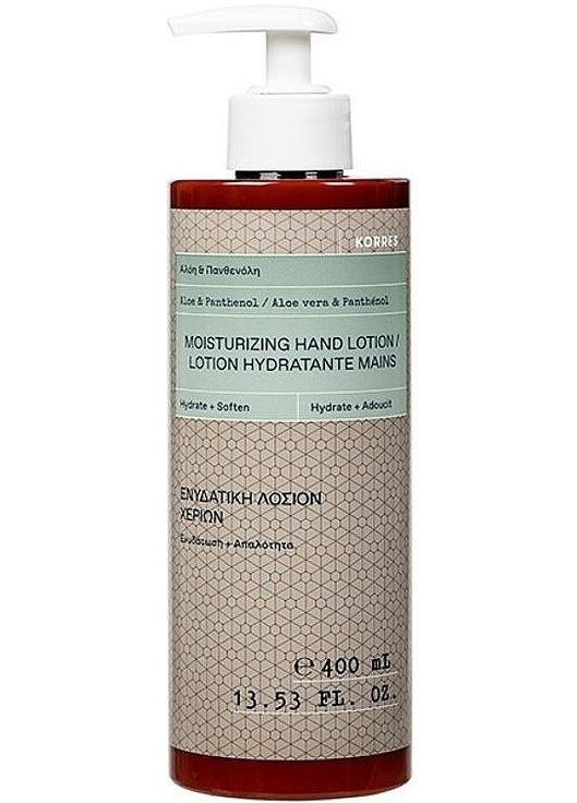 Зволожувальний лосьойн для рук "Алое й пантенол" Aloe & Panthenol Moisturizing Hand Lotion 400ml (947282-26012073) Korres (368621563)