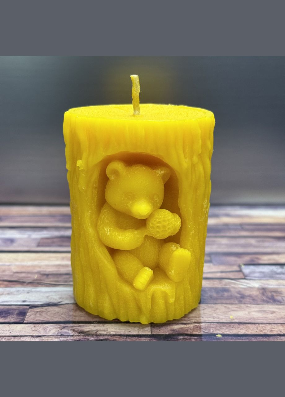 Свеча Мишка 84*60 из пчелиного воска МЕД ПОШТОЮ (322148960)