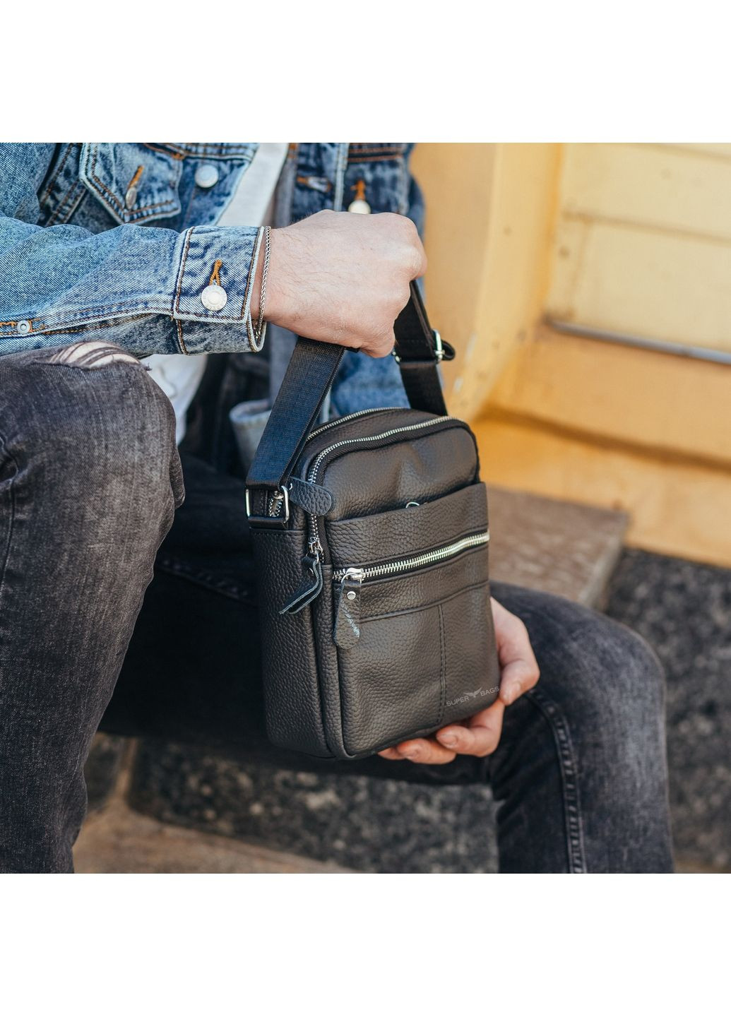 Чоловіча шкіряна сумка через плече Tiding Bag (289456625)