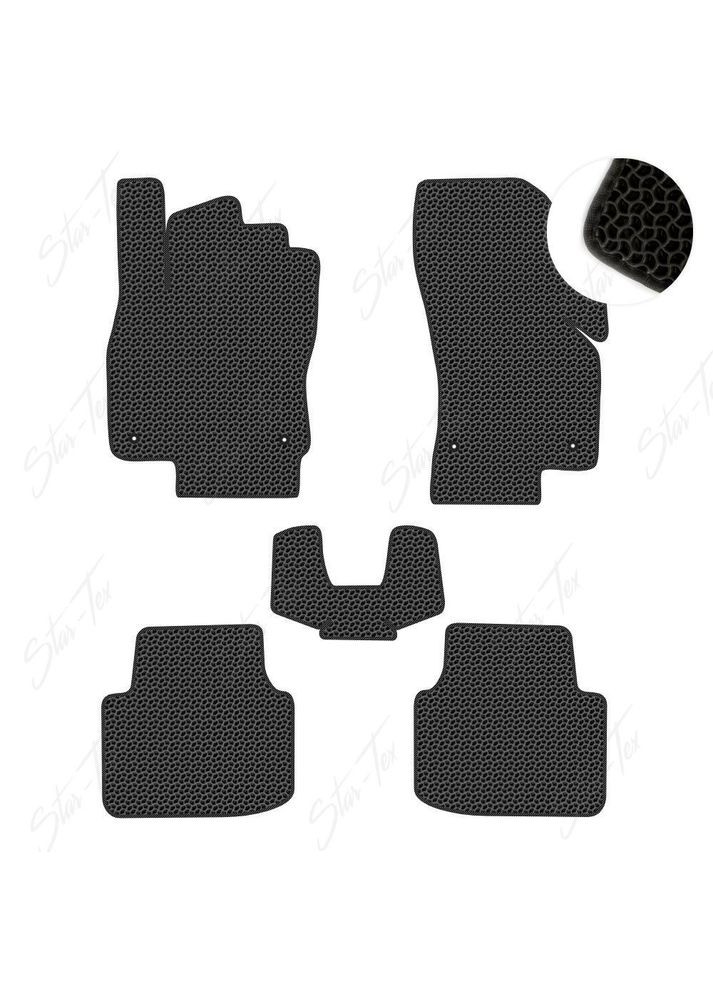 Комплект ковриков в салон на Skoda Octavia A7 (2013 - 2020) EVA/Капля Черный + Черный Star-Tex (384997011)