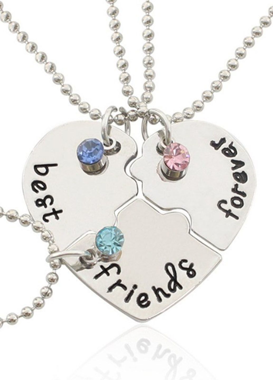 Бижутерия тройной кулон с цепочками для троих друзей Best Friends Forever на подарок No Brand (323652827)