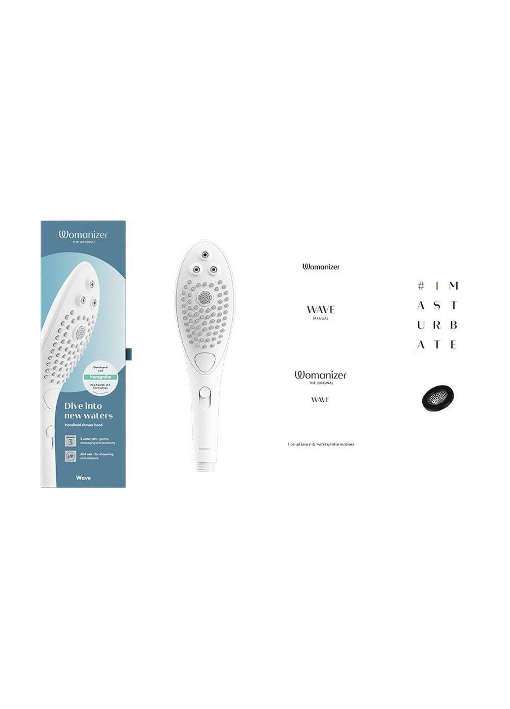 Насадка стимулятор для душу 2 в 1 Wave White масажер для інтимних зон для жінок Womanizer (298348979)