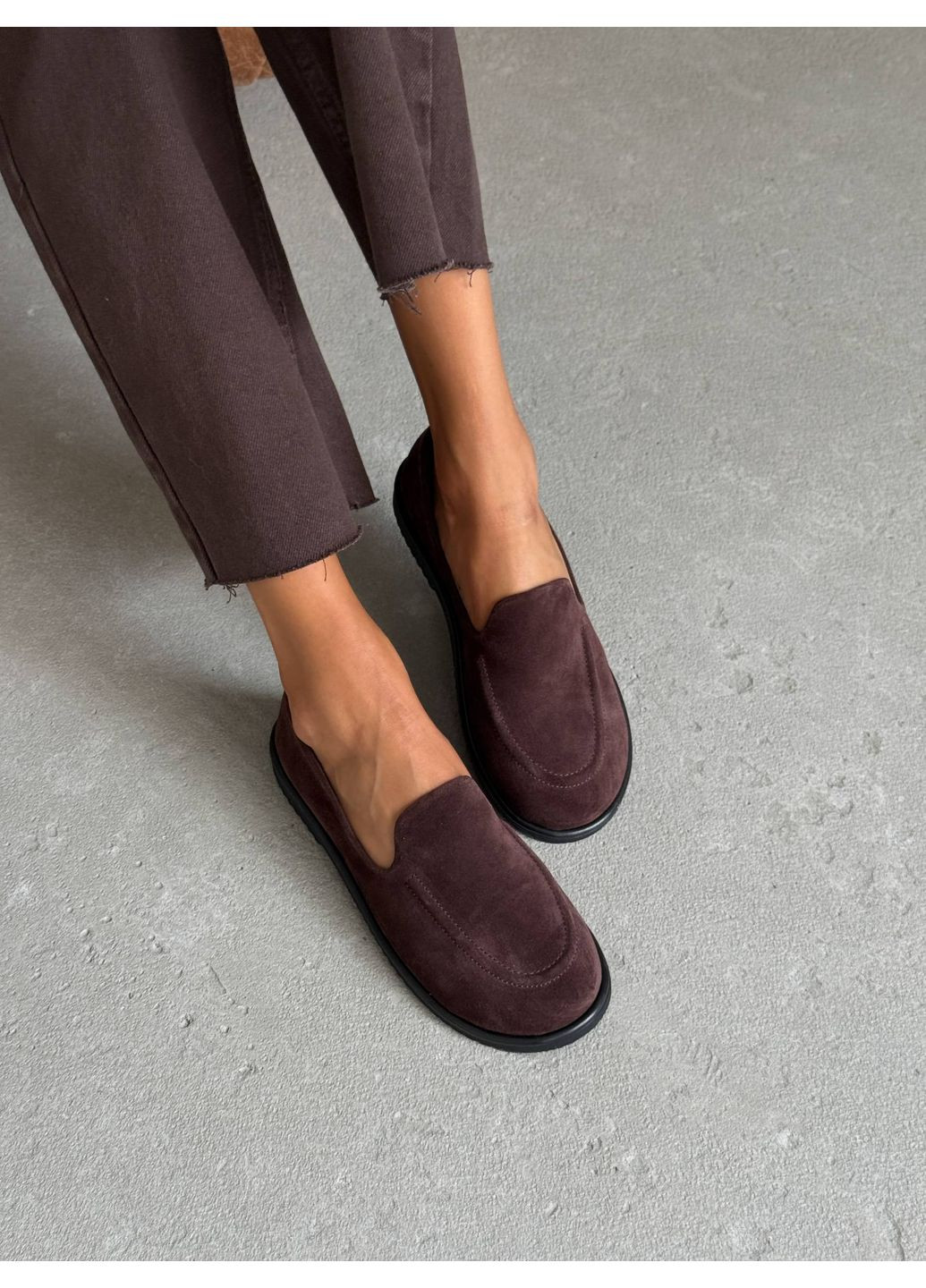 Жіночі лофери анатомічні nikart з натуральної замші – шоколад | коричневі (355796217)