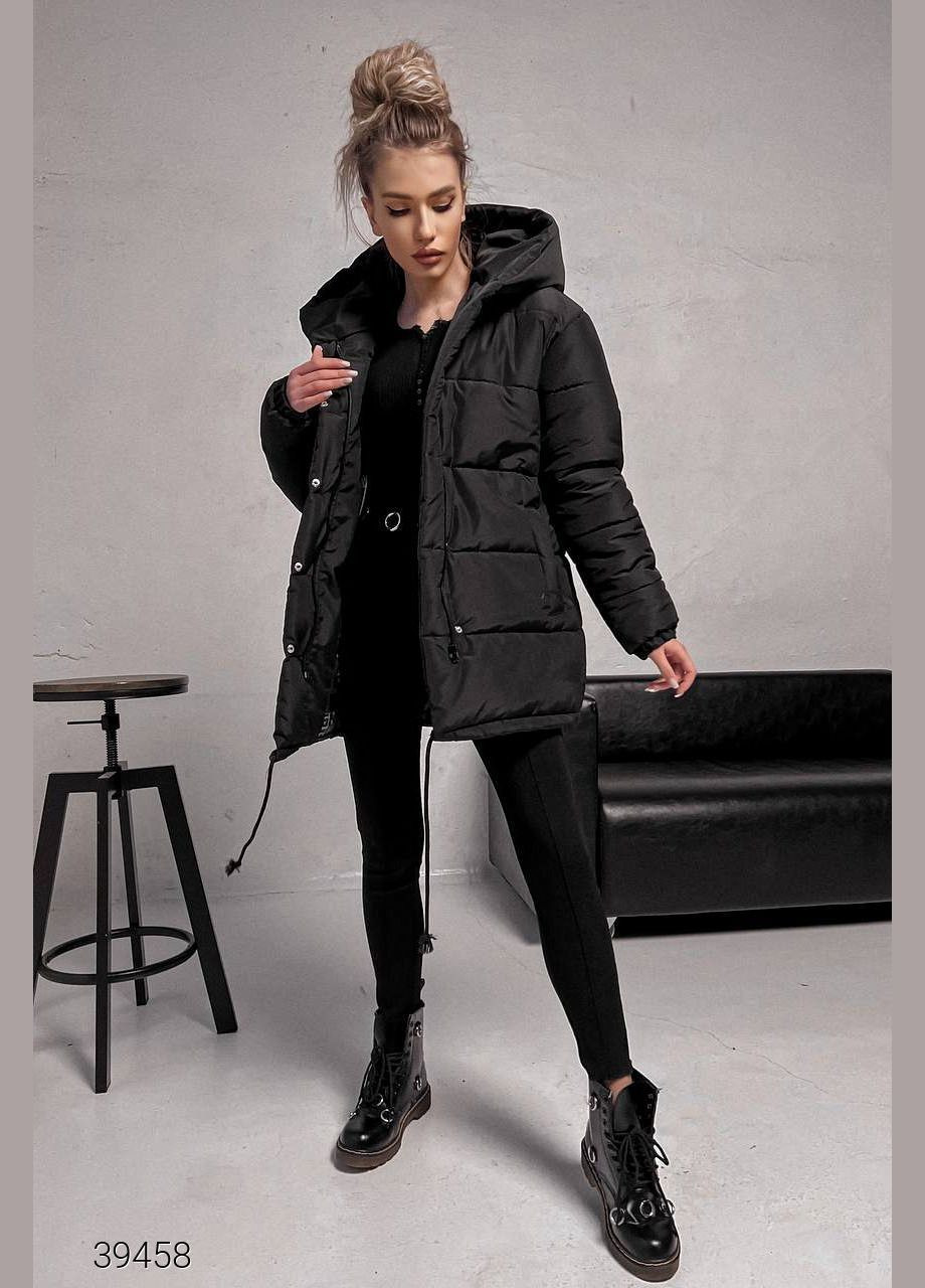Черная демисезонная зимняя куртка женская Liton