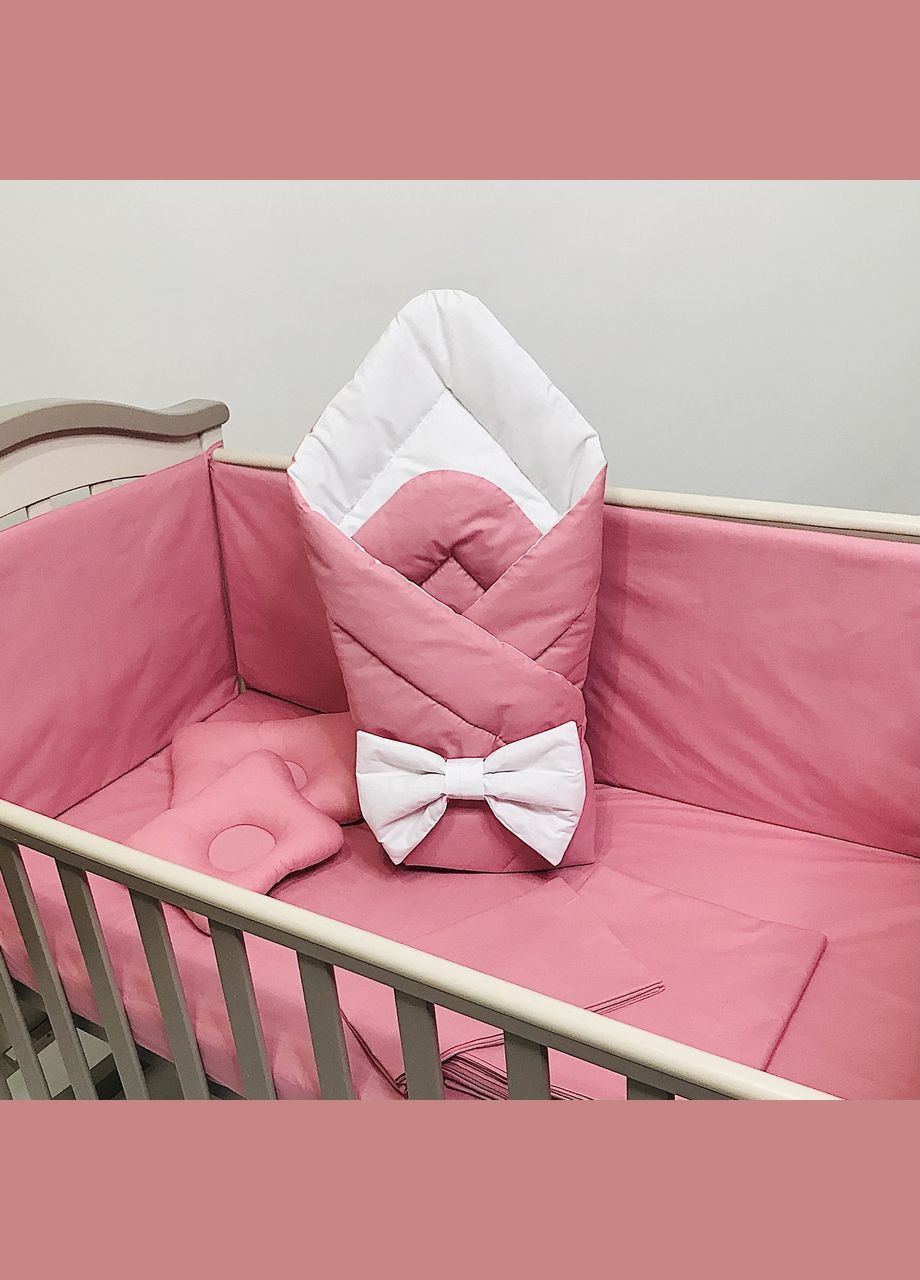Комплект постельного белья в детскую кровать (постель детская) Розовый бязь 140x110, 120x60, 60x40 см Penetka (323210820)
