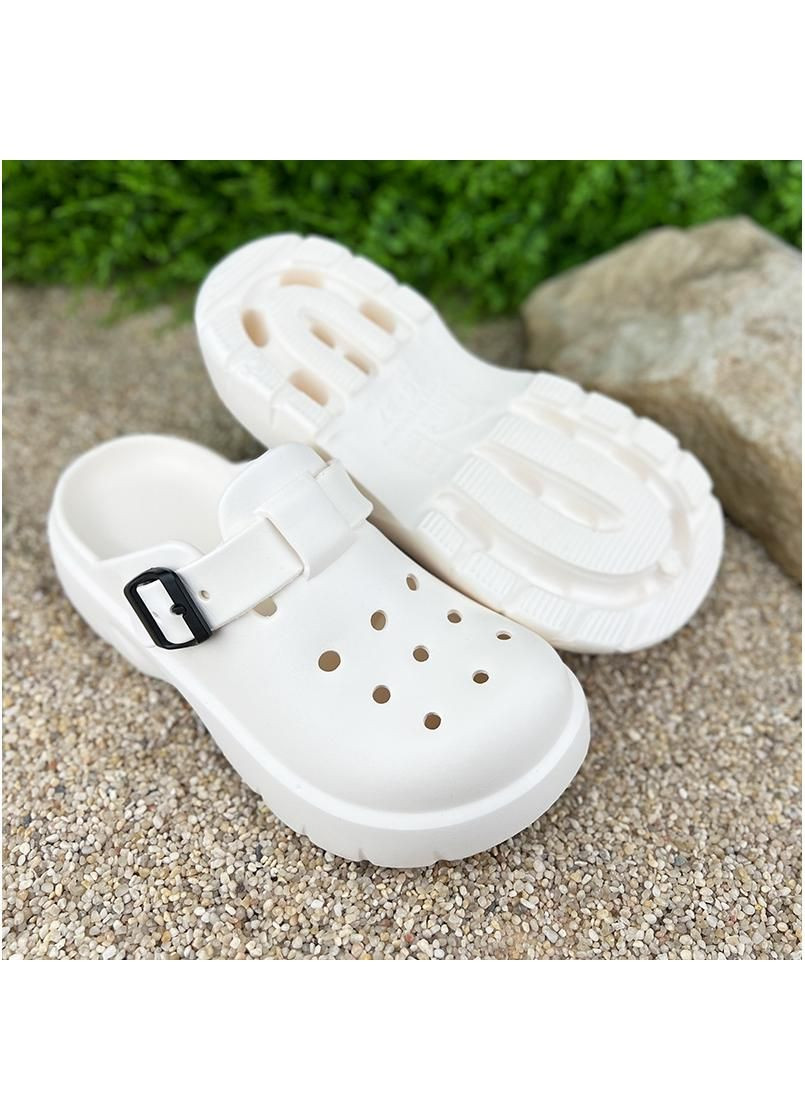 Крокси жiночi сабо на платформi Е-00710-387 Бiлi Luck Line (333299785)