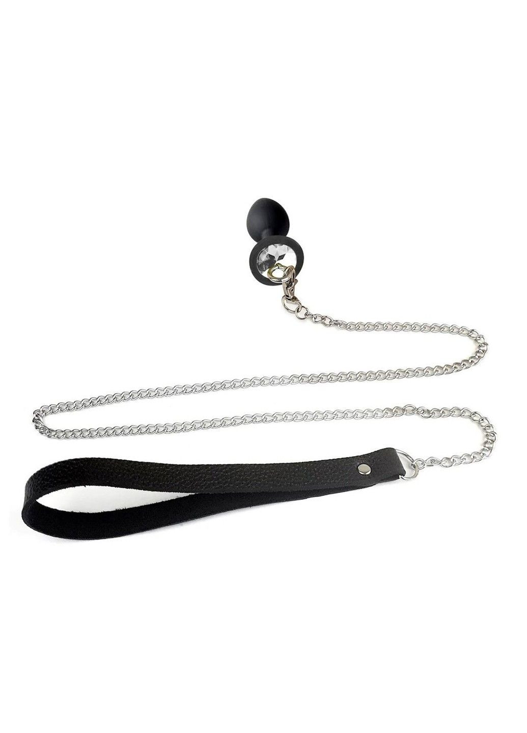 Силіконова анальна пробка Metal Anal Plug with Leash size L з повідцем Black Art of Sex (339866152)