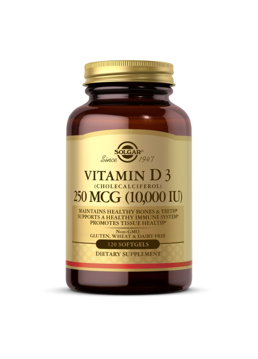 Vitamin D3 250mcg (10 000IU) - 120 softgels Solgar (369668750)
