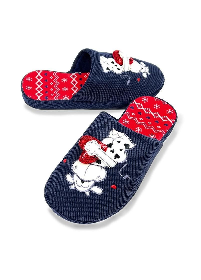 Синие домашние тапочки женские корифей синий 31797 No Brand