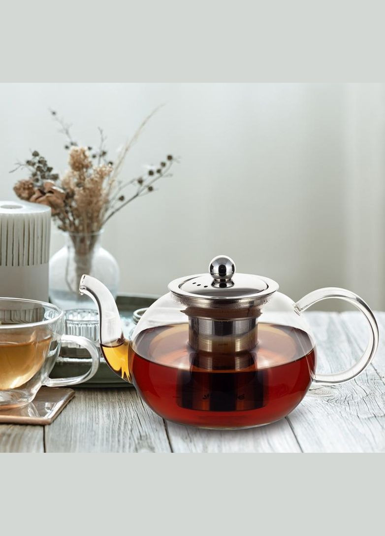 Чайник стеклянный заварочный 1200мл со съемным ситечком (0783l) Kamille (330136958)