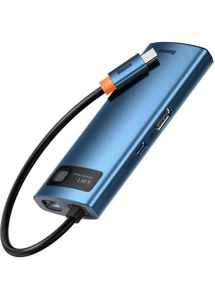 Мультипортовый адаптер USB Хаб Metal Gleam Multifunctional 6-in-1 Type-C WKWG000003 Blue Baseus (271823862)
