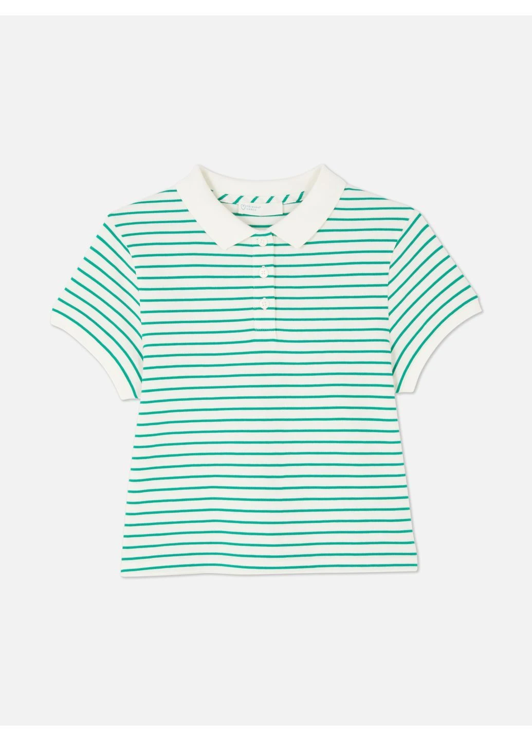 Белая женская футболка-поло лето,белый-зеленый, Primark