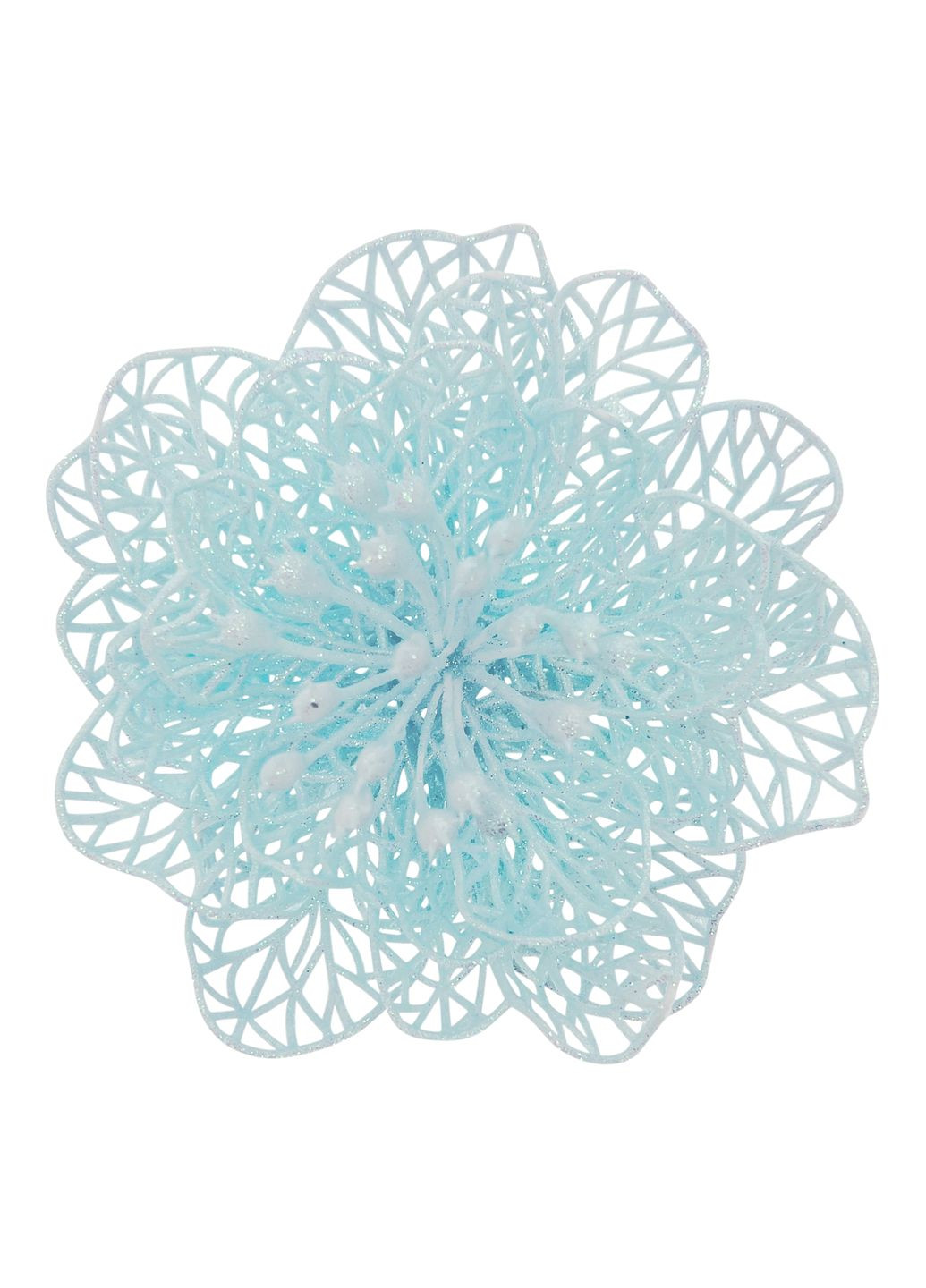 Ялинкова іграшка Квітка новорічна мала 11х11х5 см білий MIS LT (365628027)