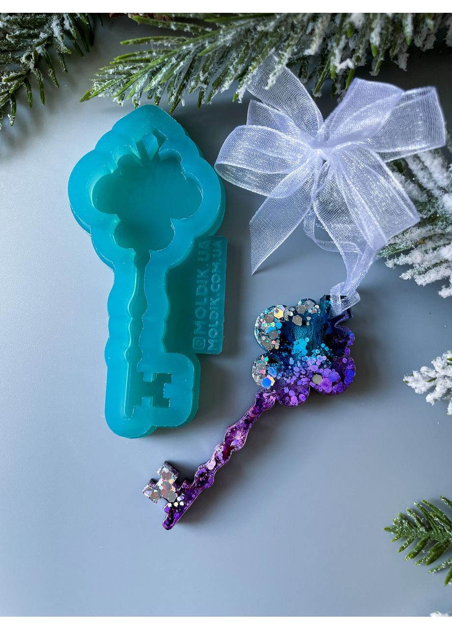 Молд Ключик від замку для новорічних іграшок на ялинку силіконова форма для епоксидної смоли No Brand (370566538)