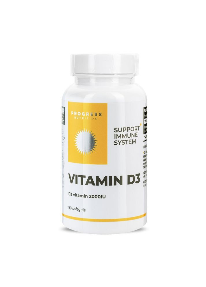 Вітамін D3 Vitamin D3 2000 IU, 90 капсул Progress Nutrition (322293156)