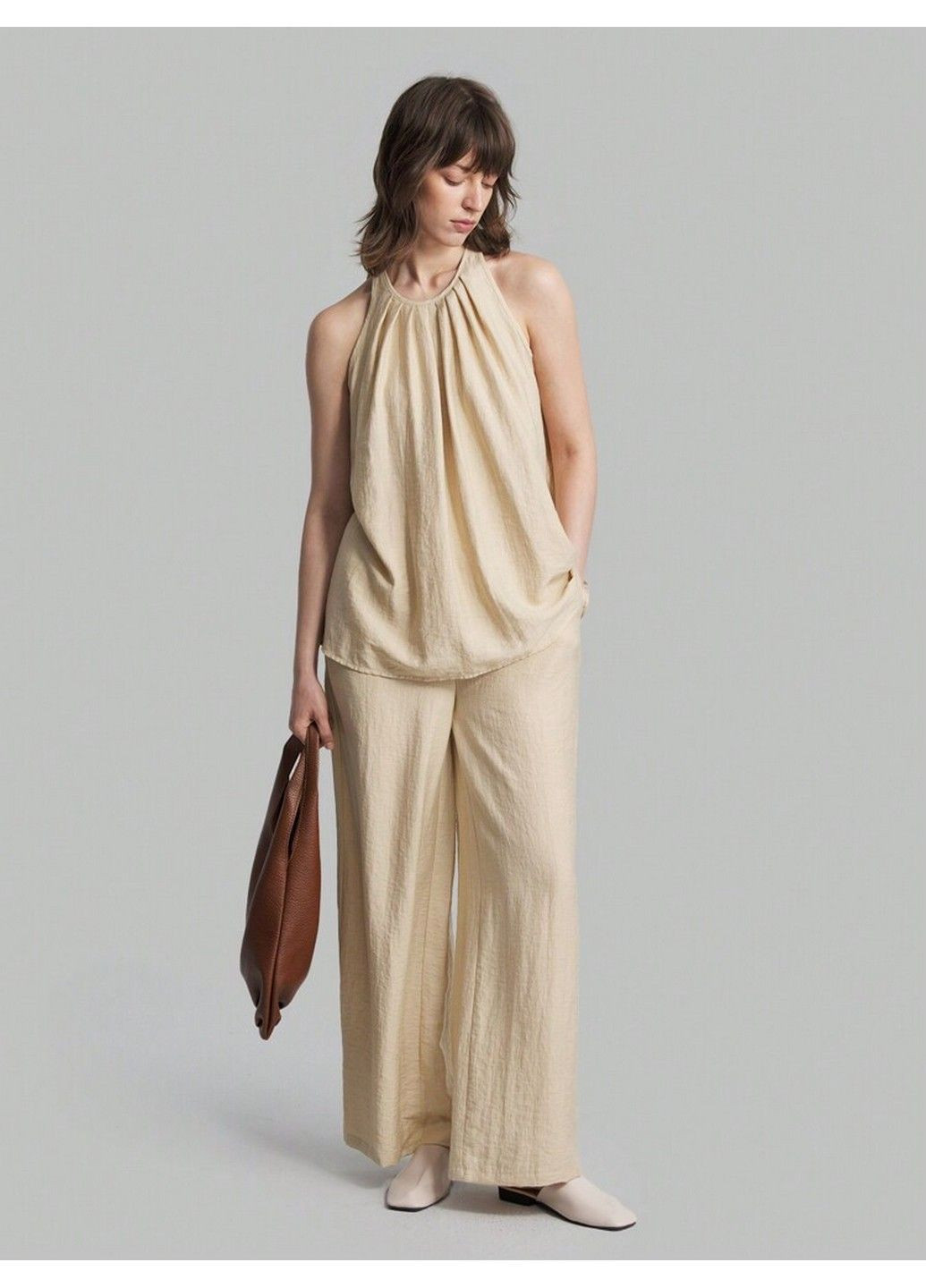 Бежевая блуза SHEIN