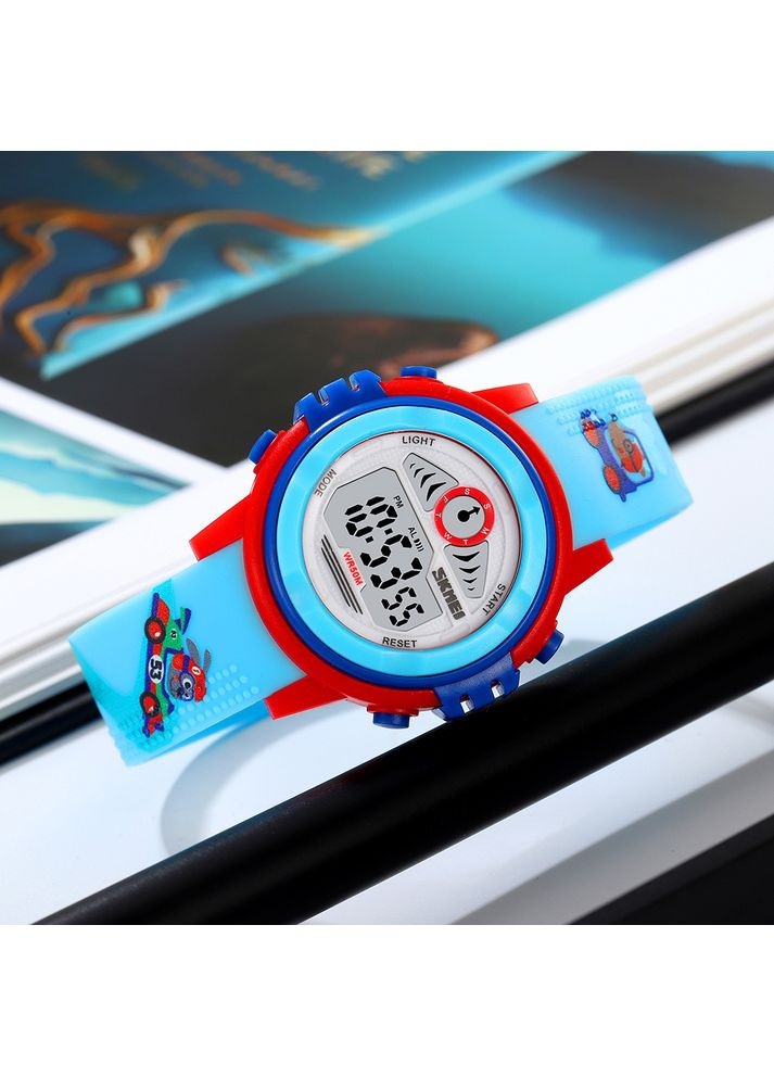 Часы Racing для девочек спортивные электронные с будильником и секундомером голубые ProDobro (367265156)