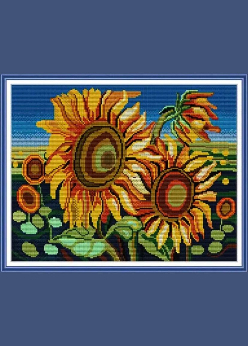 Набір для вишивання за нанесеною на канву схемою "SunFlower".AIDA 11CT printed, 40*32 см Joy Sunday (313613444)